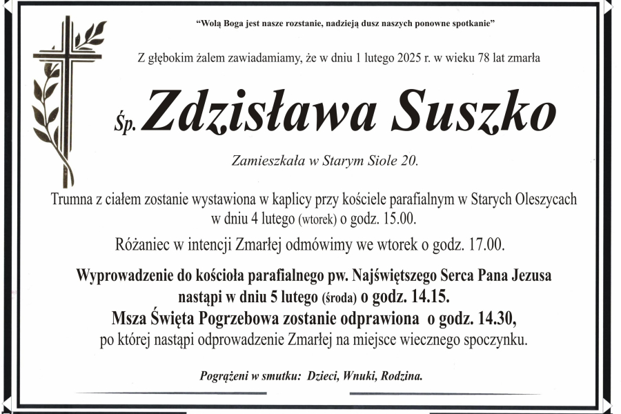 Zmarła Zdzisława Suszko [78 lat]